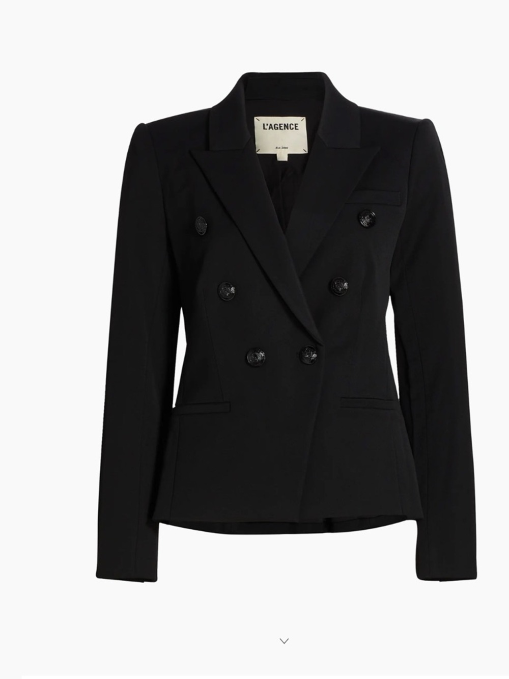 L'AGENCE Marie Black Double-Breasted Blazer